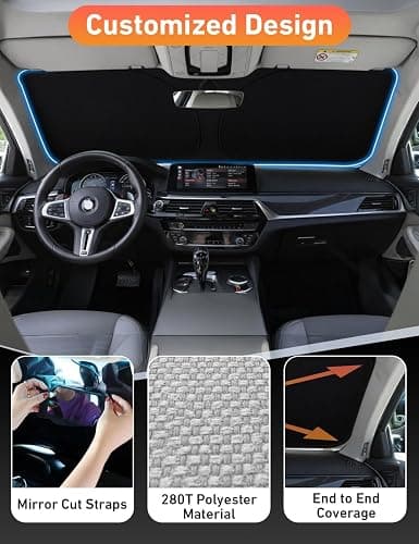 EcoNour Windshield Sunshade Compatible for Chevrolet Equinox EV 2024 2025 2026, Sun Visor for Front Windshield & Window Sun Shade Cover, UV Heat Blocker & Protector, Car Accessories thumbnail 3