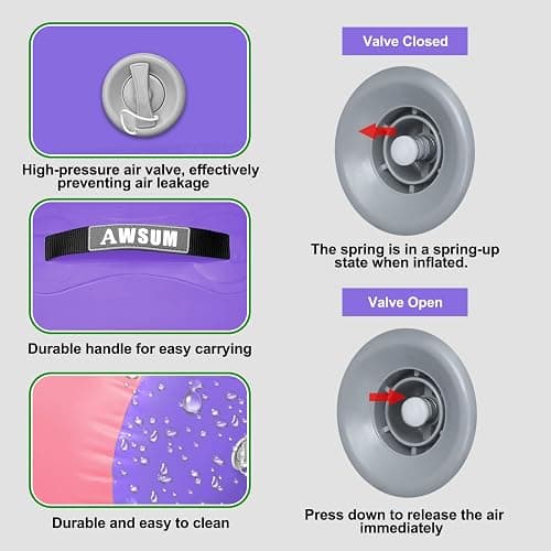 AWSUM Gymnastics Barrel Tumbling Equipment Air Roller Training Inflatable Back Handspring Trainer for Octagon Tumble Mat Gym Cheerleading Home Use 1 PCS，No Electric Pump thumbnail 6