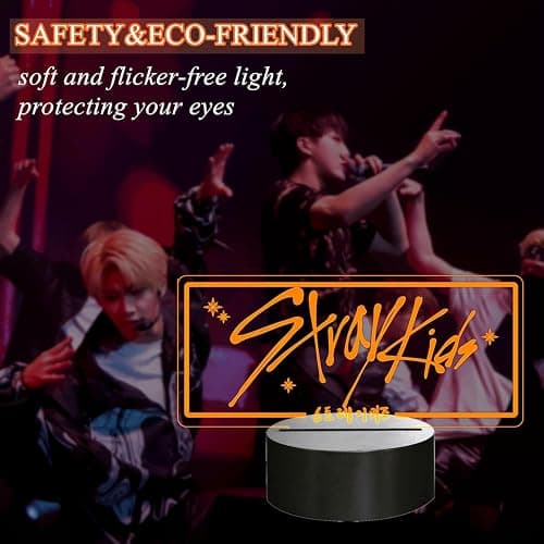 Music Merch, 3D Night Light - 16 Colors Adjustable Night Light with Remote, Dim, Fans Gifts for Christmas Birthday Boys Girls - Red R1 thumbnail 3
