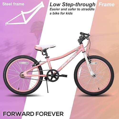 HILAND 20 Inch Kids' Bicycles Mountain Bike for Boys, Girls 5+ Years Old, Single Speed Kids Bicycles with Dual Handbrakes, Child Bike thumbnail 2