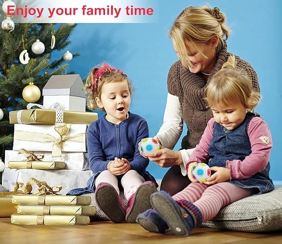 Vdealen Magic Rainbow Puzzle Ball, Fidget Ball Puzzle Brain Teaser Fidget Toy for Boys & Girls- Birthday Party Easter Valentines Christmas Stocking Stuffers for Kids Teen & Adults(Off White) thumbnail 7