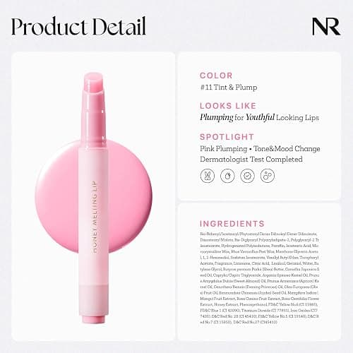 Nature Republic HONEY MELTING LIP PLUMPING (11 PINK) SOFT LIP STICK Tint & Plump Hydrating Gloss, Moisturizing balms, Volumizing formula & Sheer tint, Glowy Finish, korean make up, Stocking Stuffers thumbnail 7