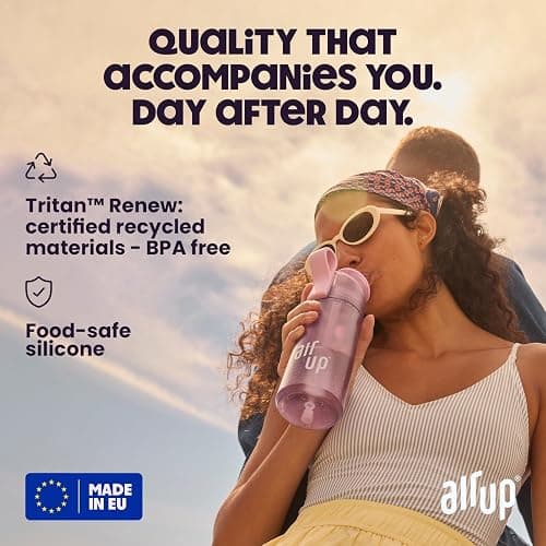 AIR UP water bottle Twist Pro Lavender starter set with pods in 5 flavours I 600ml drinking bottle with sugar-free flavouring I dishwasher-safe, BPA-free in Purple thumbnail 5