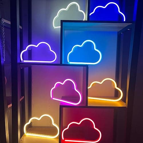 Cloud Neon Sign Blue Cloud Light Sign for Wall Decor,Battery or USB Powered Clouds Shaped LED Sign Decoration Lights for Bedroom Aesthetic Teen Girl Kid Room Christmas Birthday Wedding Party thumbnail 4