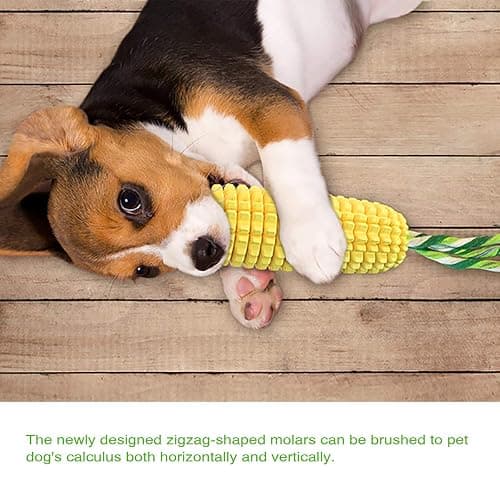 Carllg Dog Chew Toys for Aggressive Chewers, Indestructible Tough Durable Squeaky Interactive Dog Toys, Puppy Teeth Chew Corn Stick Toy for Small Medium Large Breed thumbnail 5