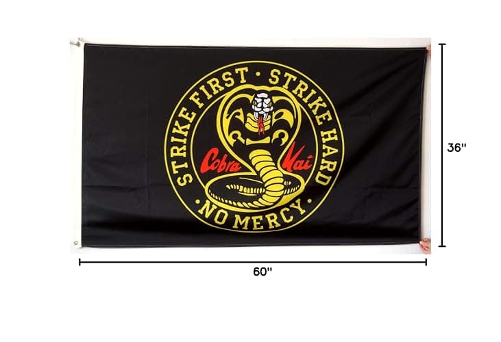 Aihccy COBRA KAI Strike First Karate Kid Flag Banner 3X5 Feet Man Cave thumbnail 2