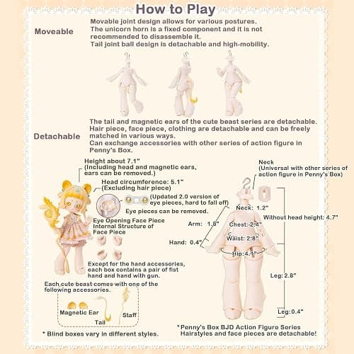 Antu Cute Beast Magic Series Single Box (Contains 1 Figure), 1/12 BJD Dolls Random Design Cute Figures Collectibles Birthday Gift thumbnail 4