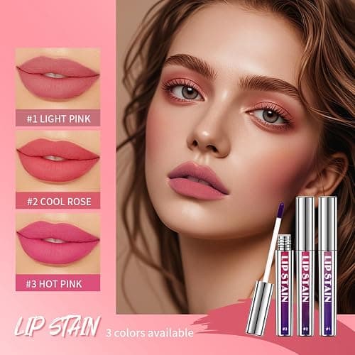 Dulele 3PCS Lip Liner Stain, Peel Off Lip Liner Tattoo, Natural Long Lasting Lip Stain Peel Off, Nude Pink Matte Finish Lip Gloss for All Skin Types thumbnail 3