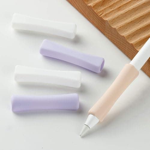 3 Pack iPencil Grips Case Cover Silicone Sleeve Holder Compatible with Apple Pencil (USB-C)&Apple Pencil (2nd Generation),iPad Pro 11 12.9 inch 2018(White, Pink, Purple) thumbnail 6