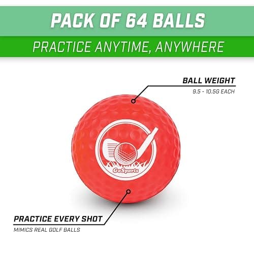 GoSports Foam Golf Practice Balls Realistic Feel and Limited Flight Use Indoors or Outdoors thumbnail 2