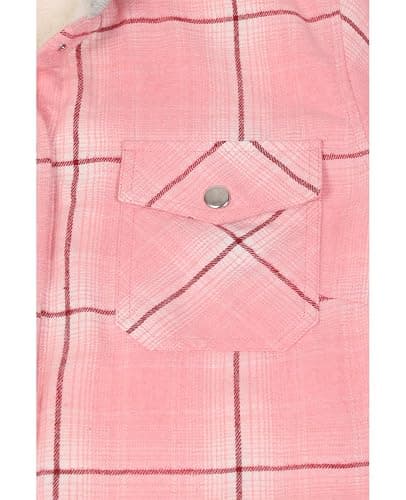 ZENTHACE Women’s Sherpa Lined Hooded Flannel Jacket, Snap Button | Sherpa Throughout,Snap Front Plaid Shirt Jacket,4 Utility Pockets,Layering,Outdoor Yard Work,Casual Daily Wear,Home Lounging thumbnail 5
