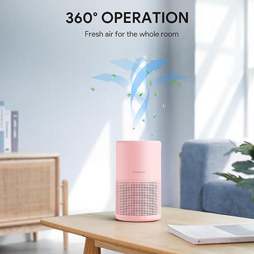FULMINARE Air Purifiers for Bedroom H13 True HEPA Air Filter, Quiet Air Cleaner With Night Light, Portable Small Air Purifier for Home, Office, Living Room (Pink) thumbnail 4