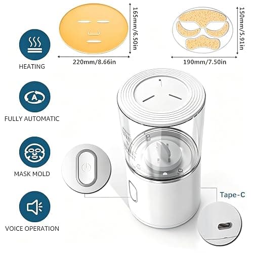 Flylin Facial Mask Maker, DIY Automatic Machine USB Charging | Multi-Function Face Mask Maker for Fruit Vegetable Cream, Home Use thumbnail 4