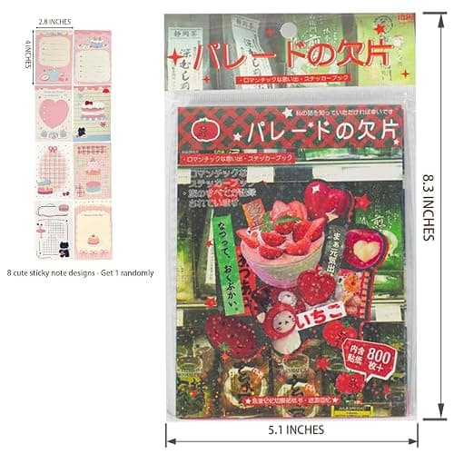Japanese Sticker Book – 45 Sheets, 800+ Heisei Retro Manga Style Korean Stickers for Scrapbooking, Journals, DIY Crafts & Gifts for Adults thumbnail 3