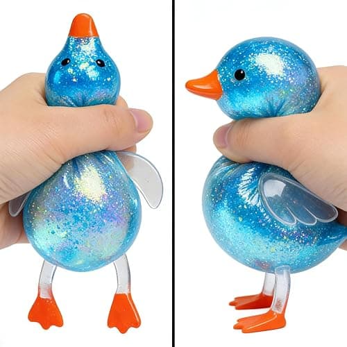 Glitter Cute Duck Squishy Sugar Stress Ball,Soft Duck Stress Relief Sugar Ball Squishy Ultra Squishy and Moldable Slow Rise Relaxing Sensory Fidget Stress for Anxiety Relief (Blue) thumbnail 7