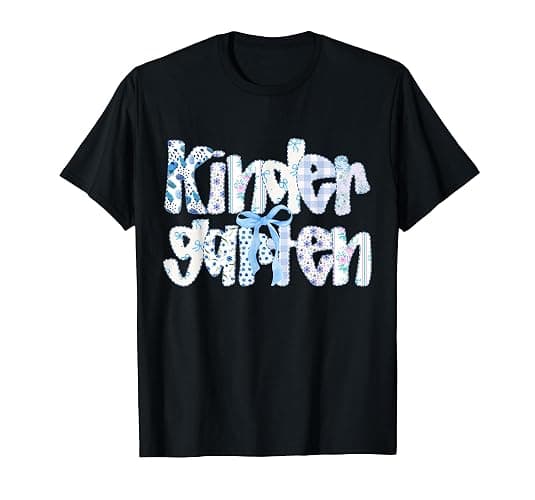Preppy Kindergarten Teacher Team Bow Back to School Girls T-Shirt - Image 1
