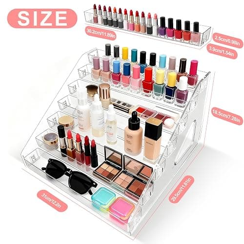 ShunChengFa Nail Polish Storage Box Makeup Organizer Cosmetics Storage Transparent Easy to Assemble 7 Layers thumbnail 3