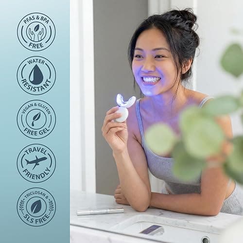 GuruNanda Teeth Whitening Kit, Up to 10 Shades Whitening, 40 Treatments | Wireless Led Accelerator Teeth Whitener|Comes with 8% Hydrogen Peroxide Teeth Whitening Gel Pen & Teeth Whitening Strips thumbnail 7