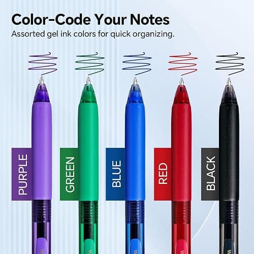 WRITECH Colored Gel Pens 0.7mm: Switch Silent Click Mode for Quiet or Click Feedback Smooth Writing Quick Dry Ink Medium Point for Note Taking Color Coding Journaling School Office Study thumbnail 3