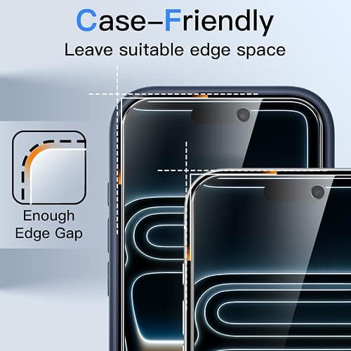 JETech Privacy Screen Protector for iPhone 17 Pro, 2-Pack | Anti-Spy Privacy Protection, Tempered Glass, Easy Installation Tool, Anti-Scratch Design thumbnail 7
