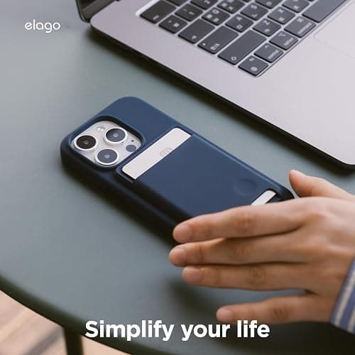 elago Magnetic Wallet Card Holder 2-Cards Compatible with MagSafe for iPhone 16/15/14/13/12 Series - Secure Phone Wallet, Long Last Silicone, Scratch and Damage Protection thumbnail 6