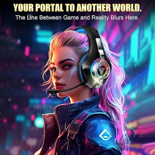 2.4GHz Wireless Gaming Headsets for PS5/PS4/Switch, 2026 RGB Noise Cancelling Over-Ear Headphones with 7.1 Surround Sound, 40mm Drivers, 276g Ultraligero, Memory Foam, 45H Xbox Gaming Headphones thumbnail 8