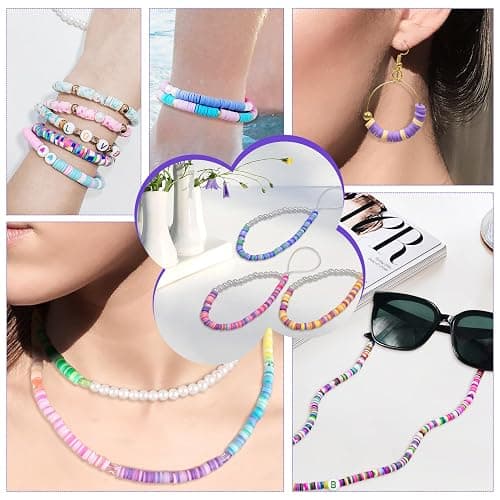 BIBOKLTIY 20860 Pièces Perle Plate pour Bracelet, 168 Couleurs 6mm Perles Heishi, Kit Perles Plates avec Perles Lettres pour Bijoux DIY Bracelet Collier Pendentif Charmes thumbnail 6