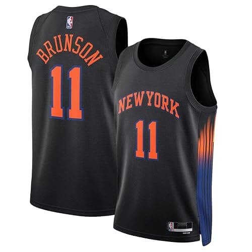 Jalen Brunson New York Knicks NBA Kids Youth 8-20 Black Statement Edition Swingman Jersey - Image 1