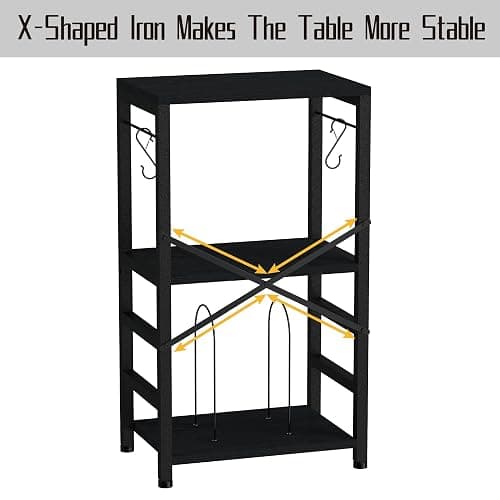 YAKANJ End Table with LED Light,Record Player Stand with Albums Storage,Vinyl Records Storage,Turntable Stand Side Table for Music Room Studio Living Room Bedroom-Modern Black thumbnail 8