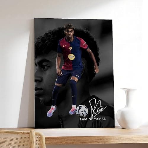 Lamine Yamal Leinwand-Poster, Schlafzimmerdekoration, 60 x 90 cm thumbnail 7