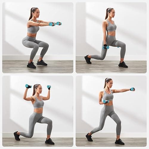 SONGMICS Weight Lifting Dumbbell Kit with Storage Stand, for Fitness, Vinyl Coated thumbnail 3