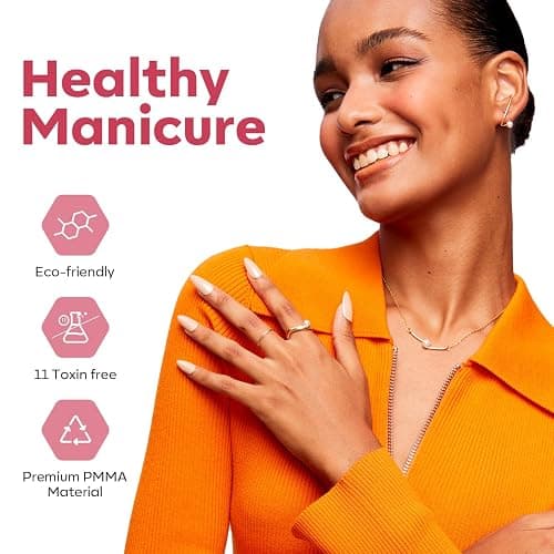 modelones Gel Nail Kit Almond, 510Pcs Nail Tips Solid Glue Prep Dehydrator & Mini U V LED Light Clipper, Upgrade 15Sizes Medium Almond Press on Tips Etch Half Matte for Easy Extension DIY Women Gift thumbnail 9
