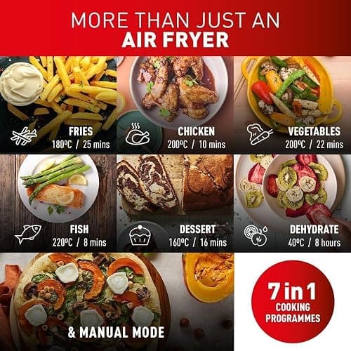 Tefal Easy Fry Dual Zone Digital Air Fryer, 2 Drawers, 8.3L, 8in1, Air Fry, Extra Crisp, Roast, Bake, Reheat, Dehydrate, 6 Portions, Non-Stick, Dishwasher Safe Baskets, Black & Metal EY901840 thumbnail 4