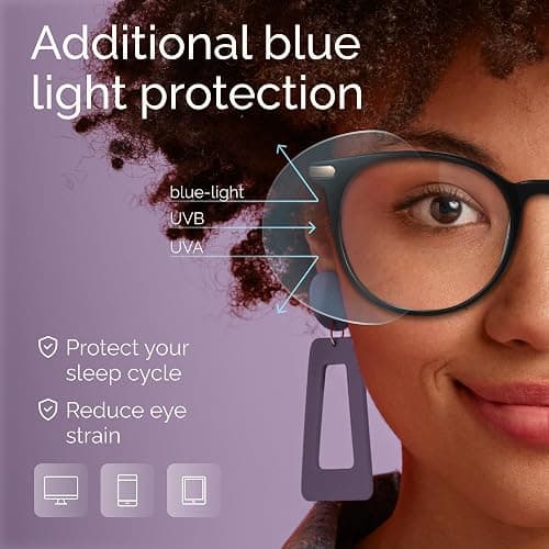 Gaoye Blue Light Blocking Glasses, Retro Round Eyewear Frame Anti Eyestrain Computer Glasses for Women Men - GY1688 (Light Black Frame/Transparent Lens) thumbnail 4