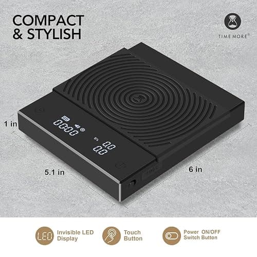TIMEMORE Black Mirror Basic 2 Coffee Scale, Espresso or Pourover Scale with Timer, 2000 Grams Capacity (Black) thumbnail 3