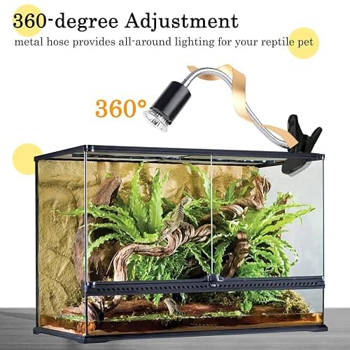 LUCKY HERP Tortoise Heat Lamp Aquarium, Reptile UVA UVB Basking Light(Bulb 25W+50W), E27 Turtle Lamp Dimmable Holder for Reptile Terrarium thumbnail 3