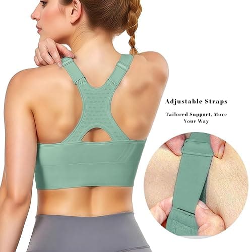 Tmeefee Adjustable Sports Bras for Women: 3 Pack High Support Padded Racerback Sport for Large Bust Workout Running Gym thumbnail 3