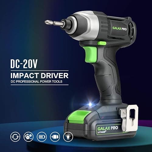 GALAX PRO Cordless Drill Impact Driver-95307&D6001 | combo kit with 1pcs 1.3Ah Lithium-Ion Batteries, Charger Kit, 11pcs Accessories and Tool Bag thumbnail 3