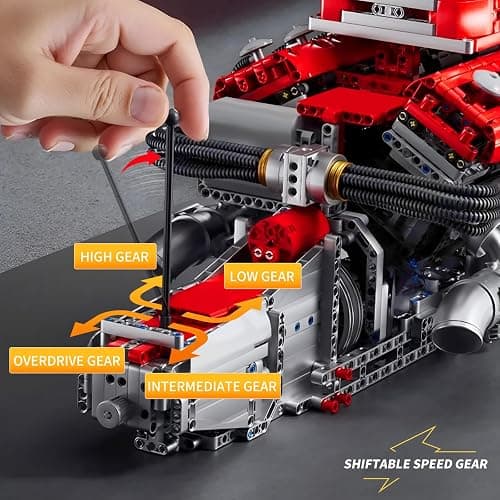 Mould King 10169 V12 Engine Model kit That Runs - Build Your Own STEM V8 Model Engine for Adults, 12-Cylinder Car Engine, Shiftable Gear Operation, Mechanic Engineering Construction Set (3472 PCS) thumbnail 5