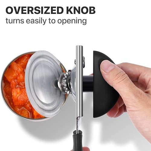 Can Opener Manual Heavy Duty, UHIYEE Hand Held Can Openers for Seniors with Comfort Grip Sharp Blade, Solid Steel Hand Manual Can Open with Magnet for Kitchen Camping, Black thumbnail 4