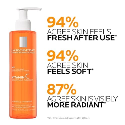 La Roche-Posay Vitamin C Brightening Face Wash, Gentle Foaming Facial Cleanser with Vitamin Cg and Vitamin B3 to Brighten and Even Skin Tone, Vitamin C Face Wash that Cleanses Dirt & Makeup, 200ml thumbnail 4