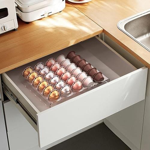 QZYIPI Coffee Pod Storage Holder, Drawer Tray Organizer for Nespresso Vertuoline Capsules Holds 30 Pods for Kitchen, Home, Office Coffee Station, 12.6" x 9.6" thumbnail 7