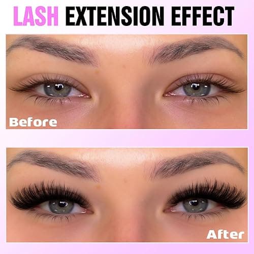Pawotence Lash Clusters 280pcs Individual Lashes Cluster Eyelash Extensions 50D 9-16mm Mix Eyelash Clusters Lash Extension for Self Application at Home (50D, 0.07D, 9-16mm) thumbnail 3