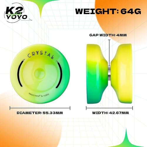 MAGICYOYO K2 Responsive Yoyo for Kids, Professional Yoyo for Beginner | Replacement Unresponsive Bearing for Adults/Advanced+12 Yo yo Strings+Bearing Remover (Yellow Green Gradient) thumbnail 5