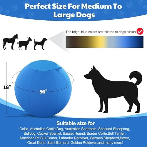 povee Happypaw 18'' Herding Ball for Dogs – Enhanced Chew Resistance & Heavy-Duty Material,Durable Dog Toy Agility Equipment for Australian Shepherds, Cattle, Border Collies, and Small/Medieum Breed thumbnail 3