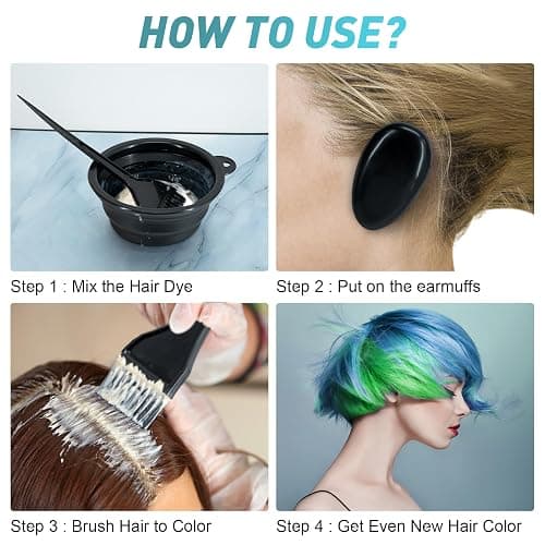 Xarchy 10 Pc Hair Bleach Kit - Hair Coloring Products With Dye Brush, Color Bowl, Earmuffs, Clip for Salon Bleaching & Highlighting thumbnail 5