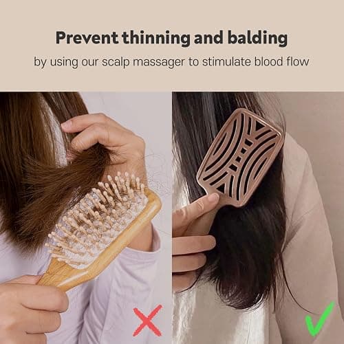 Yao Boar Bristle Hair Brush - Ventilated Thick & Curly Hair Detangler for Women & Kids, Shiny & Textured Hair thumbnail 9