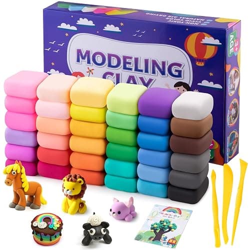 Air Dry Clay, 36 Colors Modeling Clay Kit with 3 Sculpting Tools, Magic Foam Clay for Kids and Adults, DIY Molding Clay Gift for Boys and Girls - Image 1