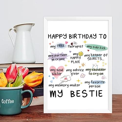 MQMRYeto Funny Birthday Card for Women Sister, Happy Bday Gifts for Bestie, Bestie & Friendship Birthday Card thumbnail 6