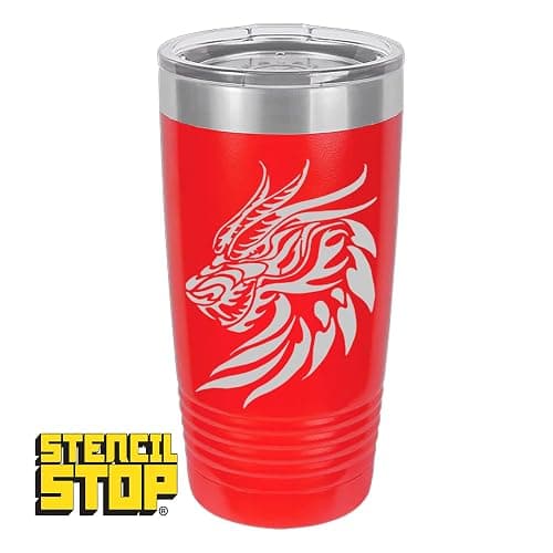 Stencil Stop Dragon Head Stencil - 4.38 x 6 Inches - Reusable Dragon Stencils for Painting on Wood, Walls, Fabric & Rocks - Durable 14 Mil Mylar Plastic - Perfect for DIY Crafts & Custom Art thumbnail 6